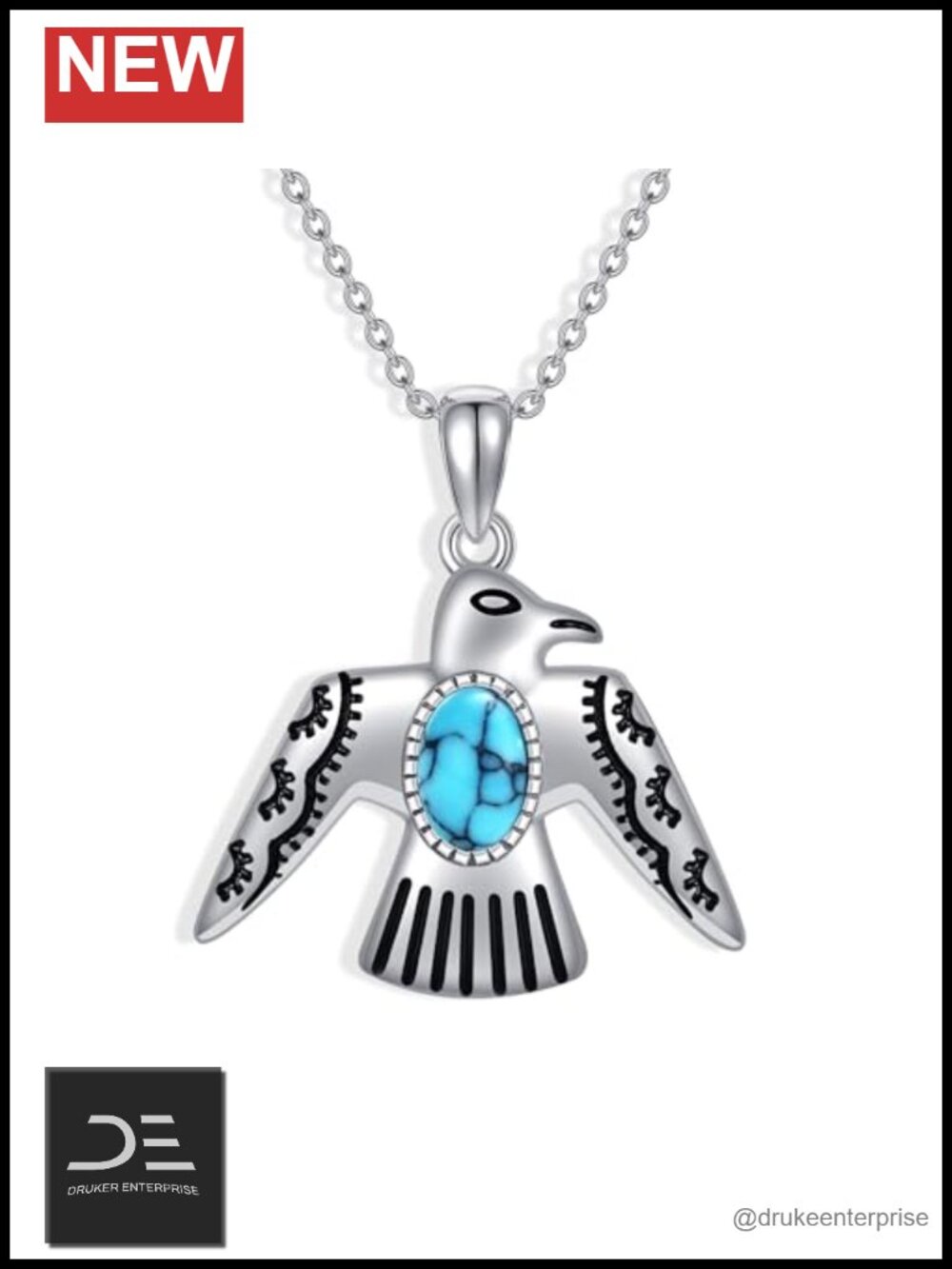 Sterling Silver Thunderbird Pendant Necklace for Women